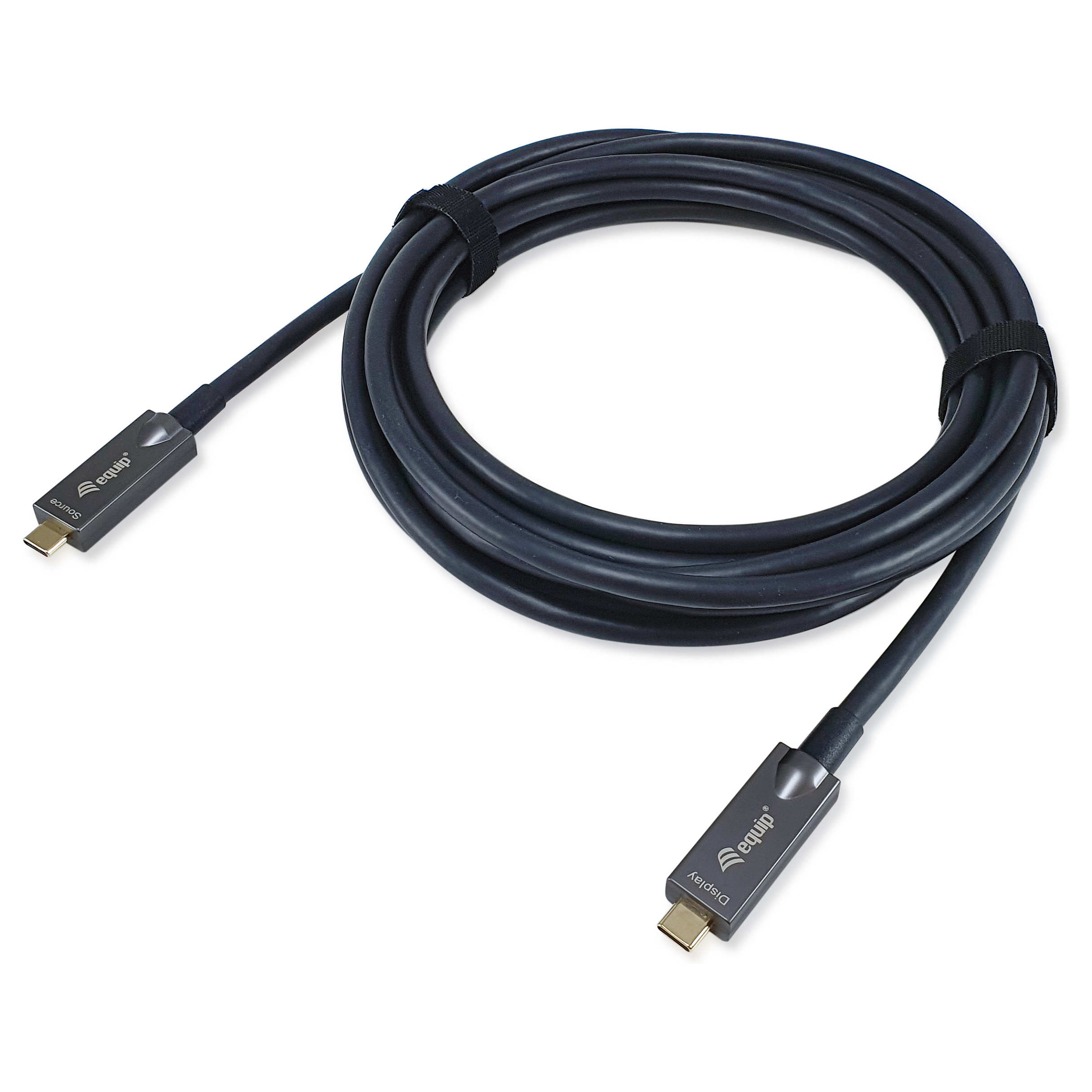 Kabllo USB Equip 119462 / USB-C në USB-C / USB 3.2 Gen 2 / 10 Gbit/s / 4K@60Hz / 60W / AOC / 10 m - Zezë - 2