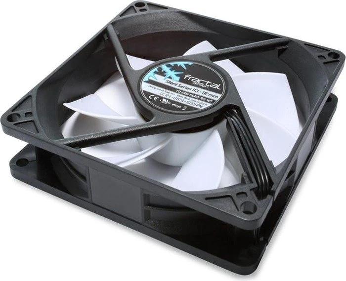 Ftohës për Kasë Fractal Design Silent Series R3, 92mm, 1500 RPM, 24.4 CFM, 3-Pin - Zezë/Bardhë - 3