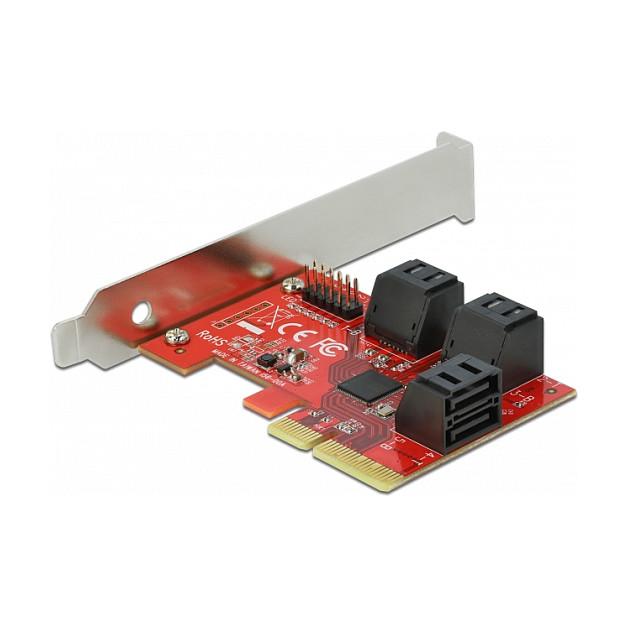 Kartë Zgjerimi PCI Express Delock 89042 / PCIe 3.0 x4 / 6x SATA 6Gbps / Asmedia ASM1166 / Low Profile