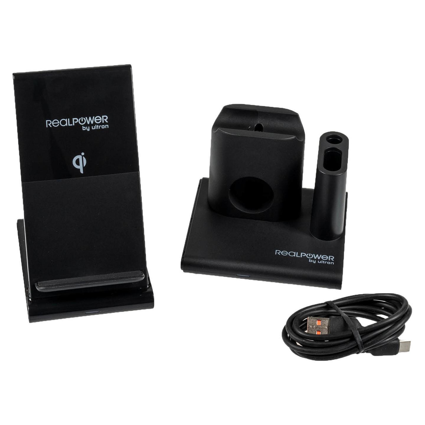 Karikues RealPower ChargeAIR Connect / Karikim Wireless / 10W / USB-C / 3 pajisje – Zezë - 3