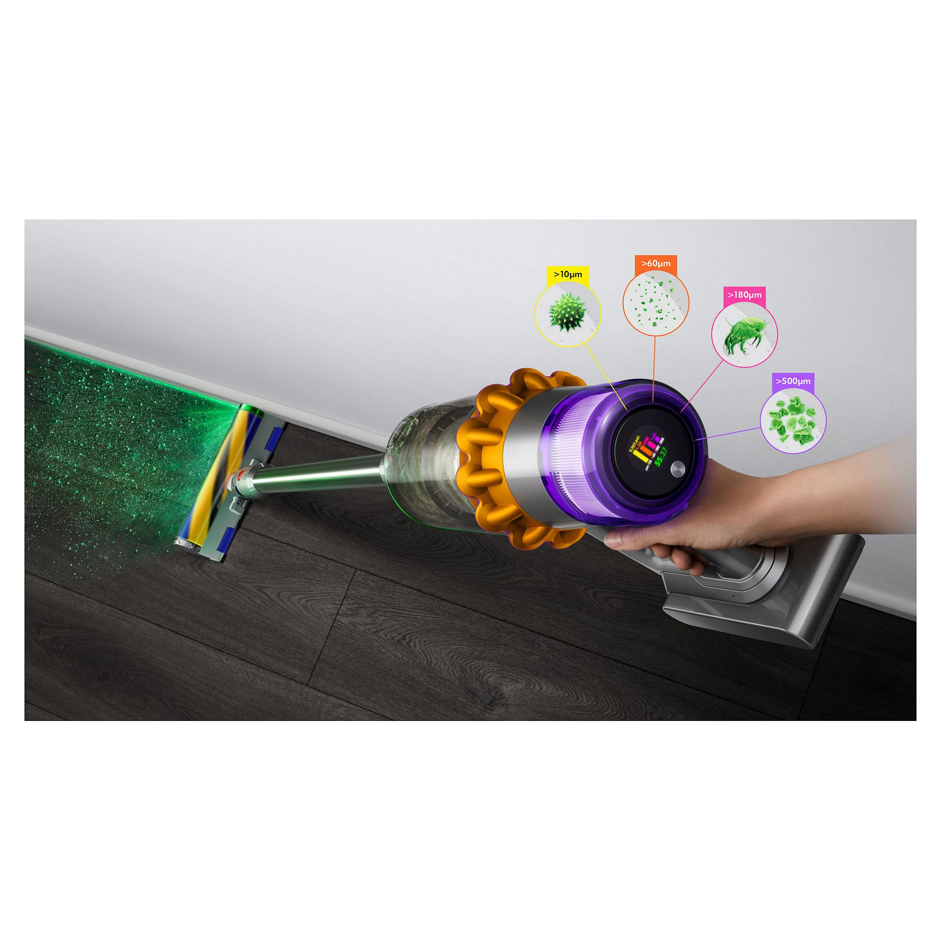 Fshesë me Vakum Dyson V15 Detect Absolute 2 në 1 – Nikeli/Verdhë - 6