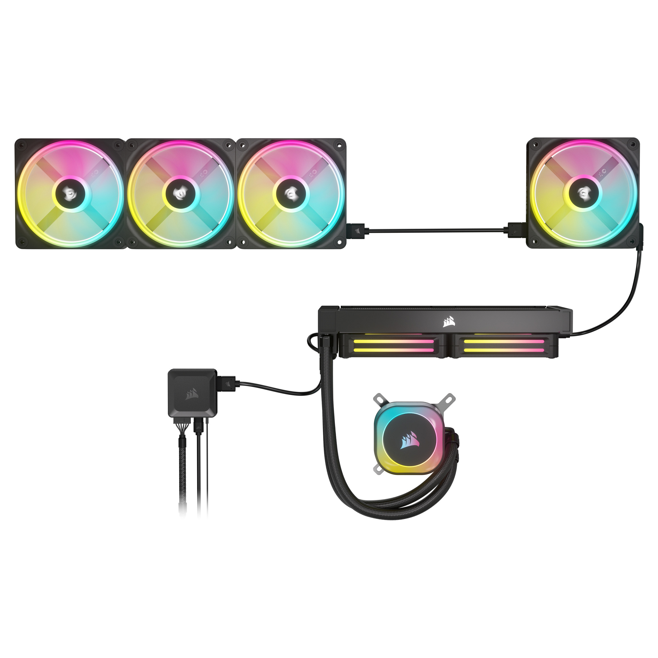Ftohës për Kasë Corsair iCUE LINK QX120 / 120mm / 480-2400 RPM / RGB / PWM – Zezë - 2