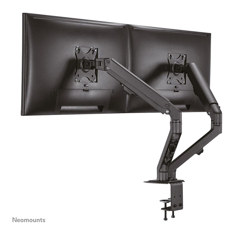 Mbajtëse për Monitor Neomounts FPMA-D650DBLACK / 2 Monitorë / 17"-27" / 7kg për Monitor / Coil Spring / Clamp-Grommet / Tilt +90° deri -45° / Swivel 180° / Rotacion 360° - Zezë - 13