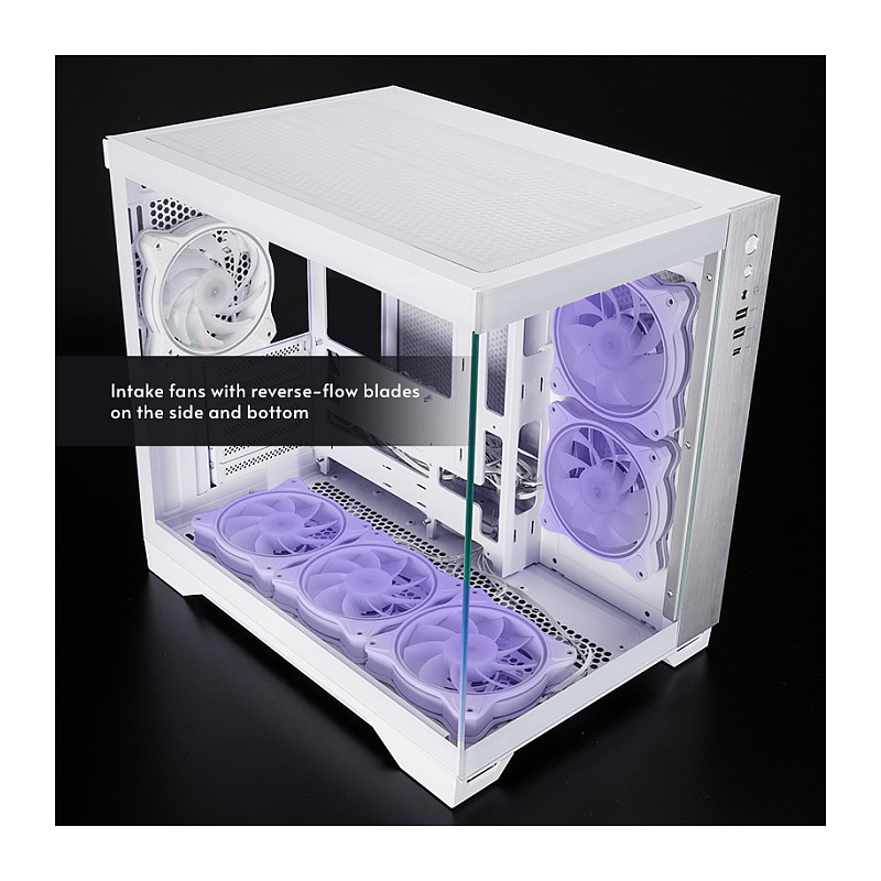 Kasë PC Chieftec Visio GM-30W-TG-OP / Cube / ATX / 3x 120mm ARGB + 2x 120mm ARGB Fan / Tempered Glass / Dual Chamber / 360mm Radiator - Bardhë - 11
