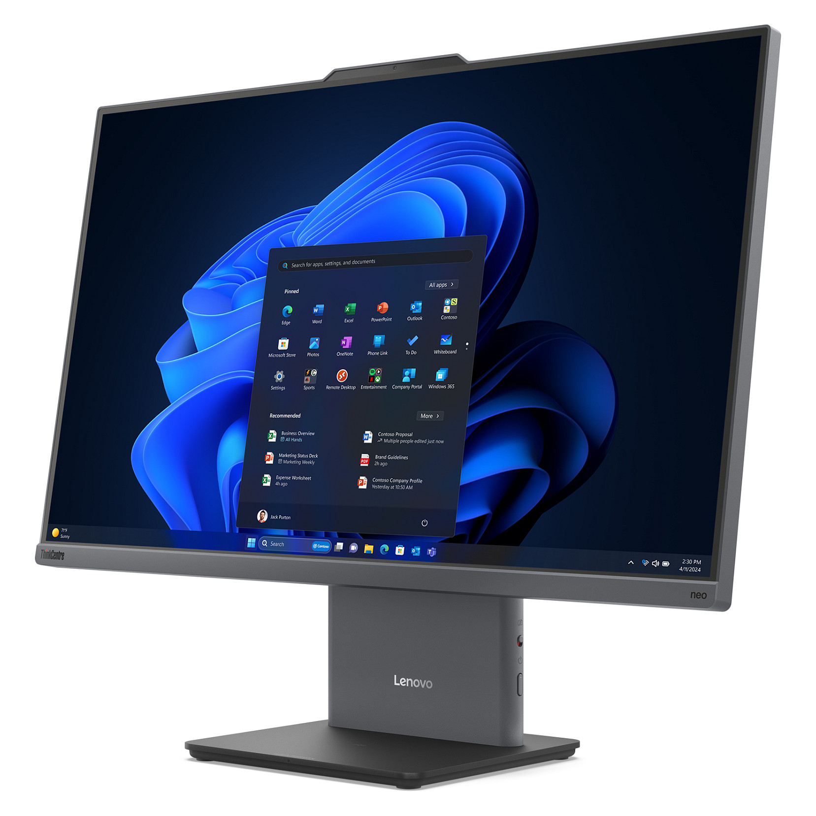 AIO Lenovo ThinkCentre neo 50a 27 Gen 5 / i7 / 16GB DDR5 / 512GB SSD / 27' Full HD IPS / Intel UHD Graphics / Webcam / - Gri - 2