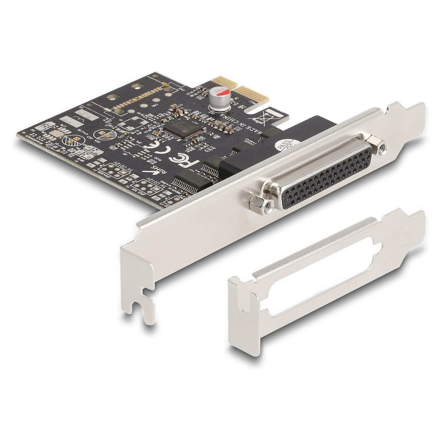Kartë Zgjerimi Delock 66324, PCI Express 2.0 x1, 4x Serial RS-232 DB9, deri në 921.6Kbps, ASIX AX99100, UART 16C950, Low Profile + Full Height - 2