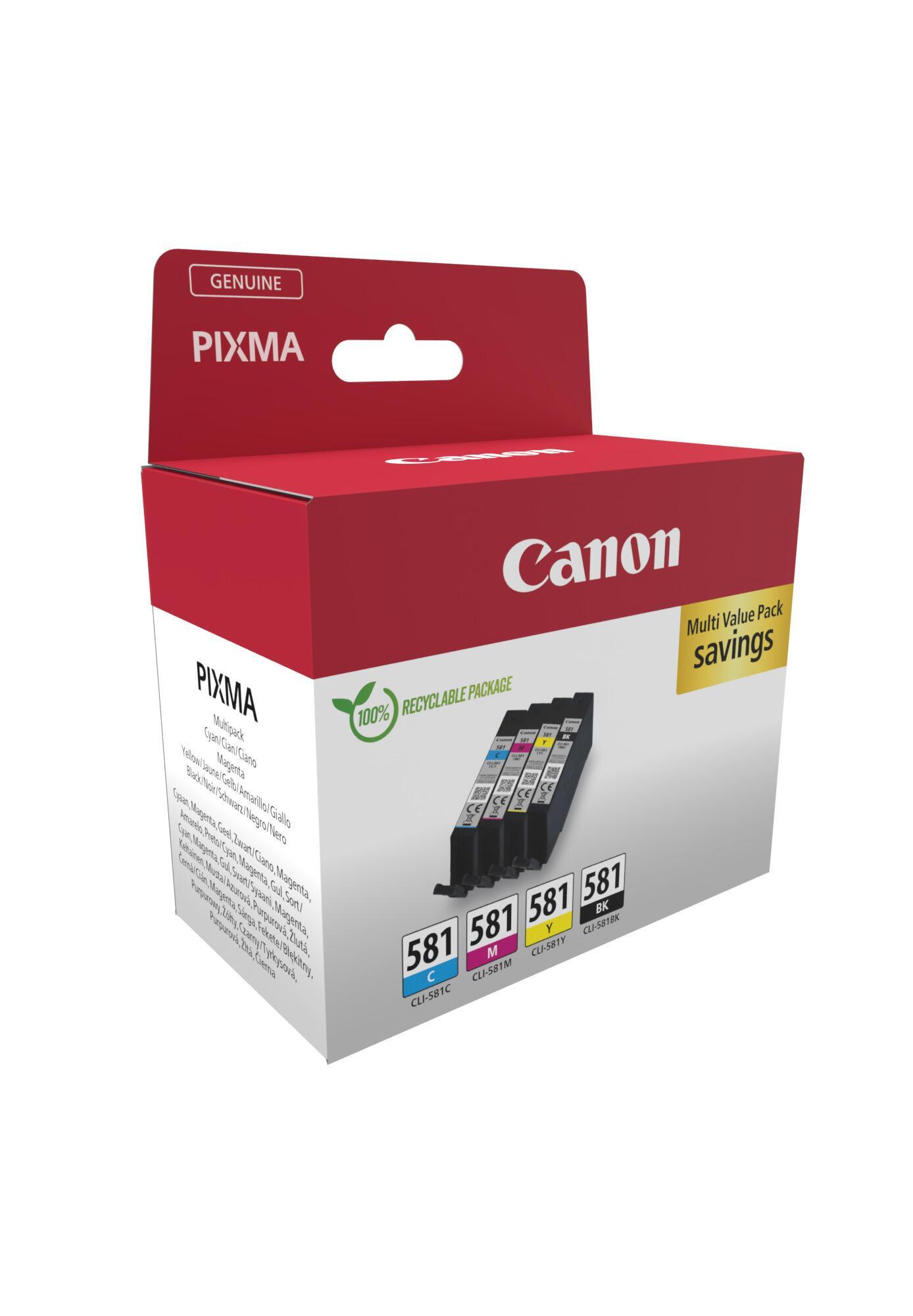 INK Canon PGI-580 / CLI-581 / 2103C007 / Multipack / 200 faqe – Zezë/Blu/Rozë/Verdhë - 2