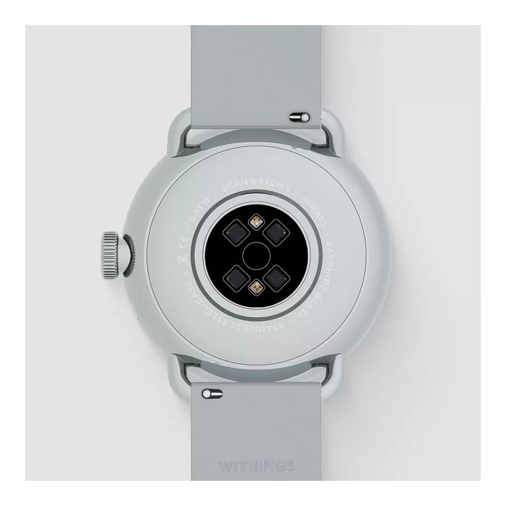 Orë e mençur Withings ScanWatch 2 / 38mm / Grayscale OLED 0.63" / GPS i lidhur / Bluetooth Low Energy / 5 ATM - Bardhë/Argjend - 2