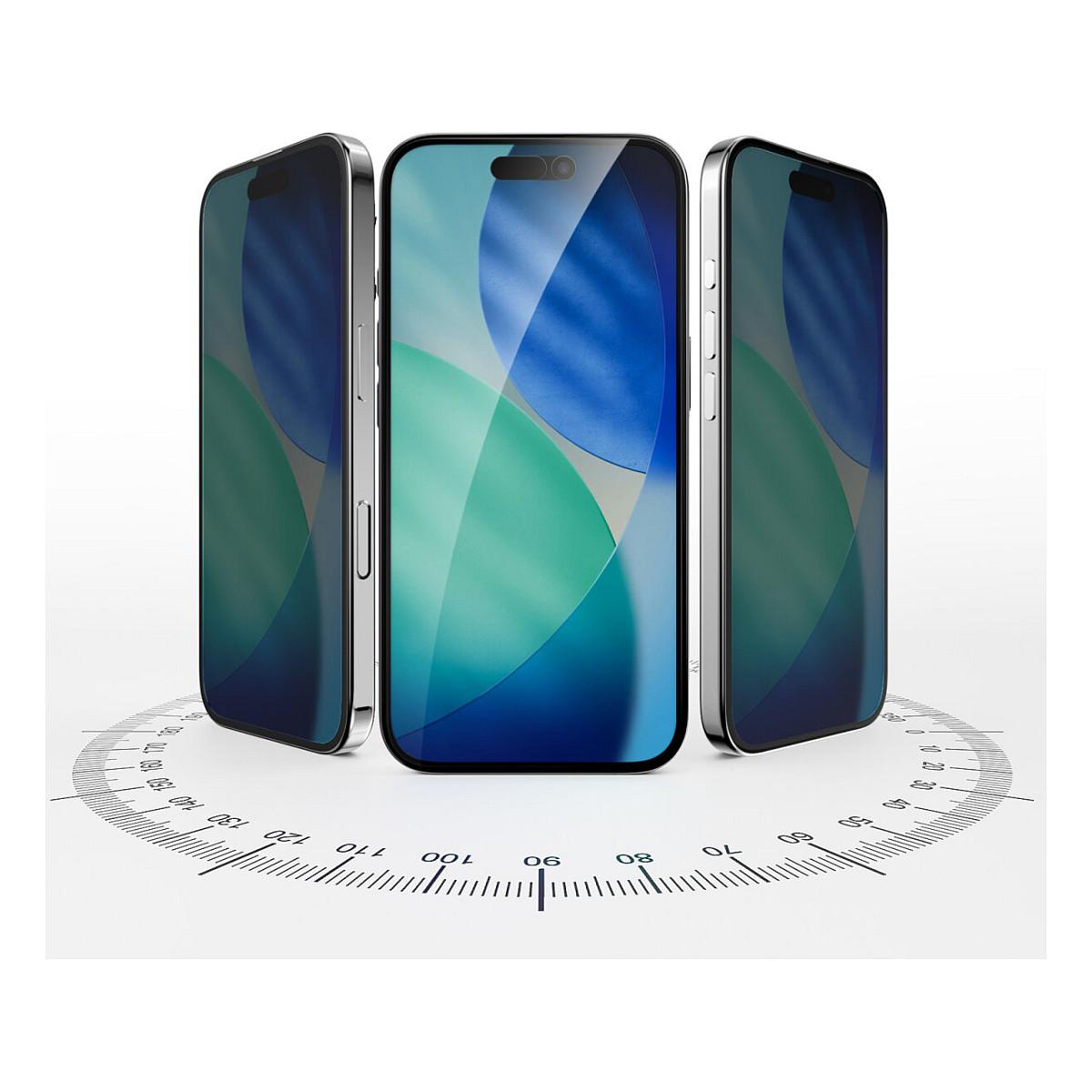 Mbrojtëse Ekrani 4smarts 541572 / iPhone 17 / 2-Way Privacy / Tempered Glass / 9H / Mounting Frame - Transparent - 2