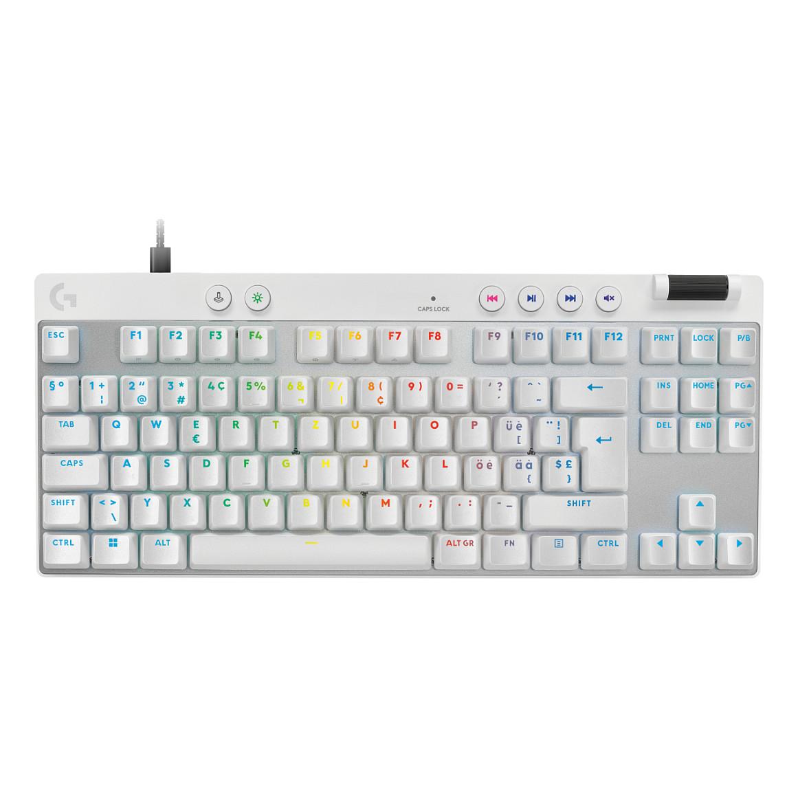 Tastierë Gaming Logitech G PRO X TKL Rapid / 920-013286 / Wired USB / TKL / Magnetic-Analog / QWERTZ CH / LIGHTSYNC RGB – Bardhë