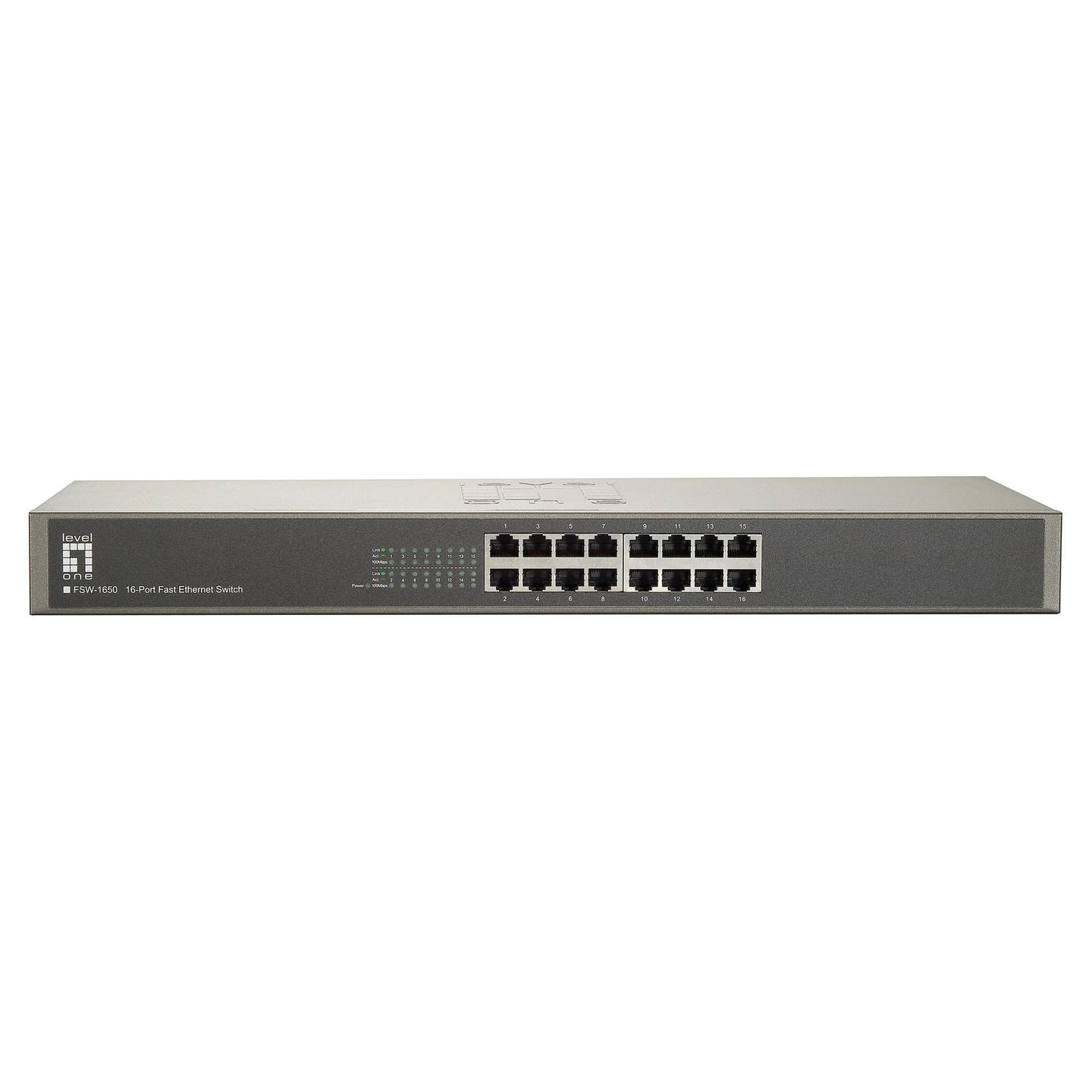 Switch LevelOne FSW-1650, 16× Fast Ethernet RJ45 10/100Mbps, Unmanaged, 3.2Gbps – Hiri - 3