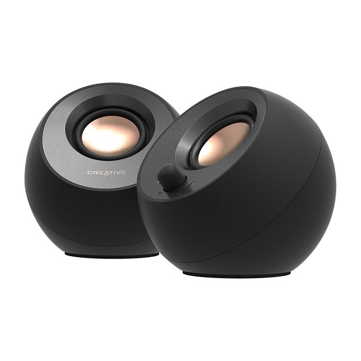 Altoparlantë Creative Labs Pebble V3, 2.0, 8W RMS, 16W Peak, Bluetooth 5.0, USB-C, AUX - Zezë - 3