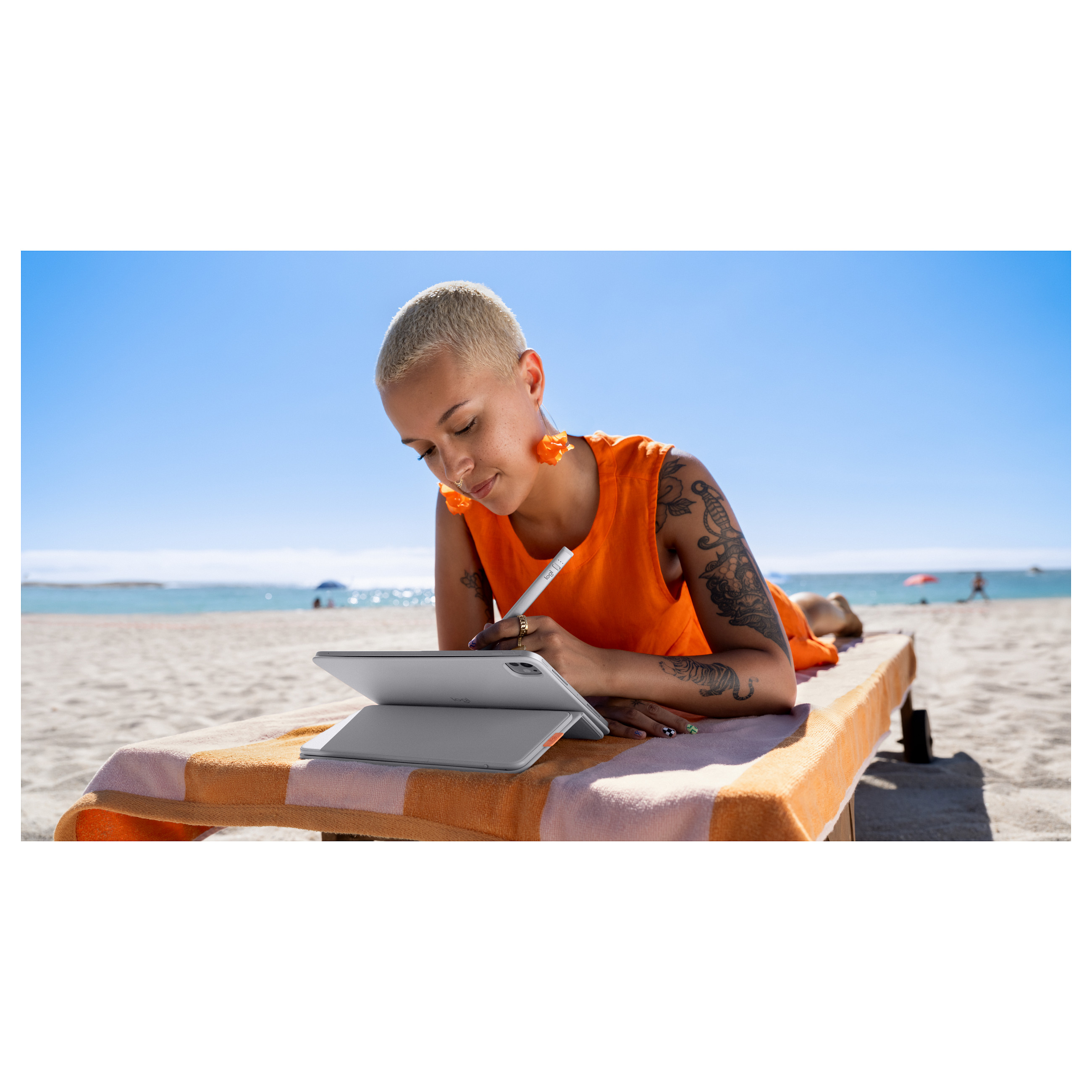 Tastierë Pa kabllo Logitech Flip Folio / QWERTZ / Swiss - Gri e çelët - 9