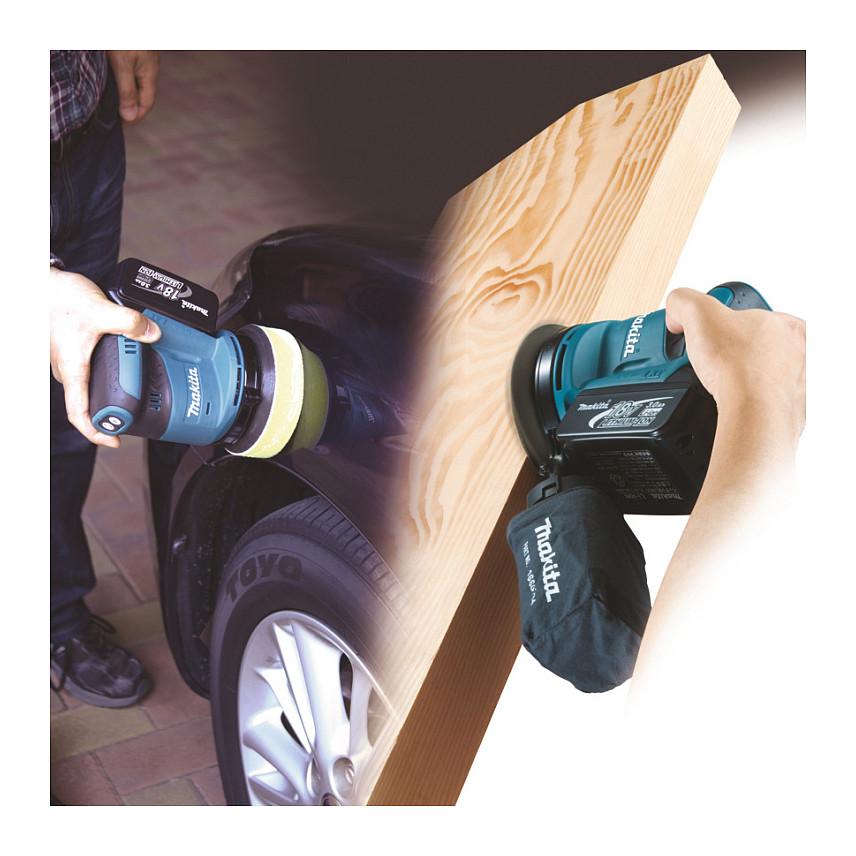 Makinë Lëmuese Ekscentrike Makita DBO180Z LXT, 18V, 125mm, 7000-11000opm, 2.8mm - Zezë/Blu - 3