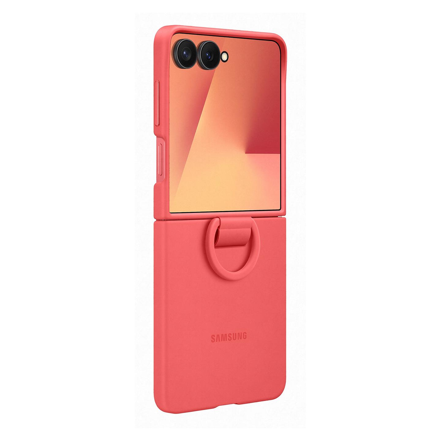 Case për Telefon Samsung Ring Case për Galaxy Z Flip7, Silikon - Kuqe - 4