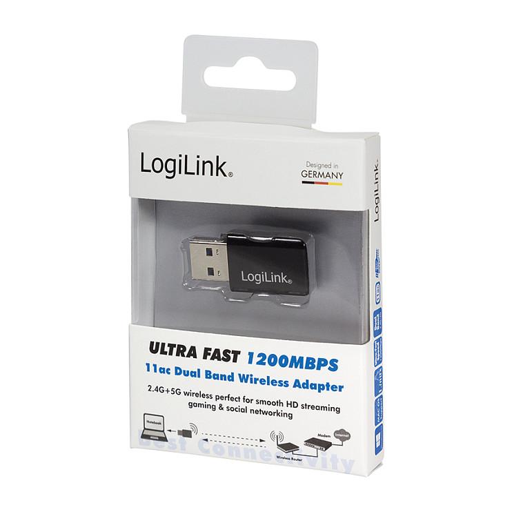 Adapter WLAN LogiLink WL0243 / USB 2.0 / Wi-Fi 5 802.11ac / 1200Mbps / Realtek RTL8812BU / 2T2R - 4