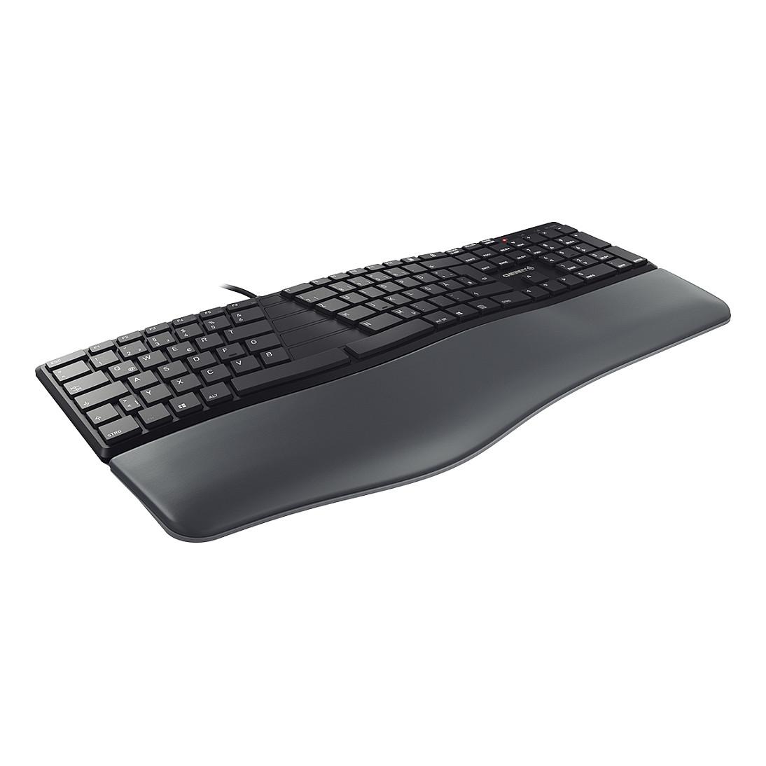 Tastierë me kabllo Cherry KC 4500 ERGO, QWERTZ (DE), Ergonomike, Full-Size, USB-A, Mbështetëse për Pëllëmbë – Zezë - 4