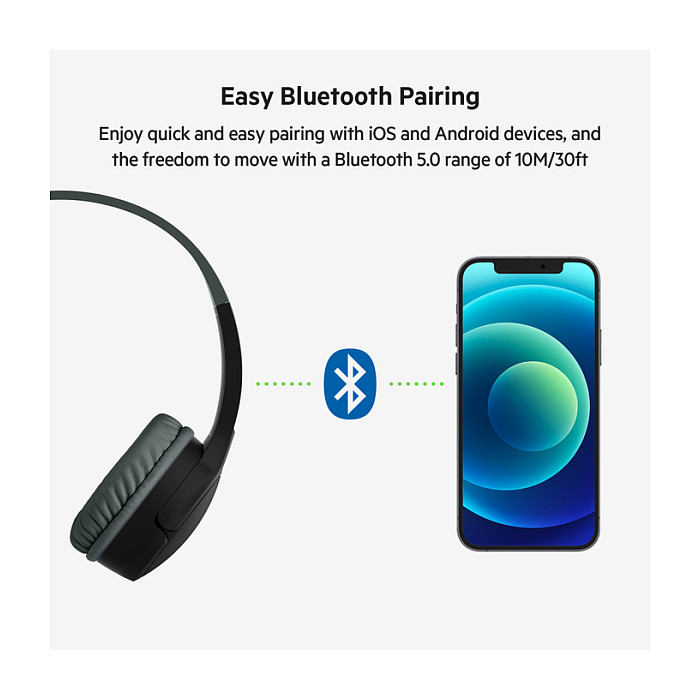 Kufje pa kabllo Belkin SoundForm Mini / On-Ear / Bluetooth 5.3 / 30 orë / Mikrofon - Blu - 7