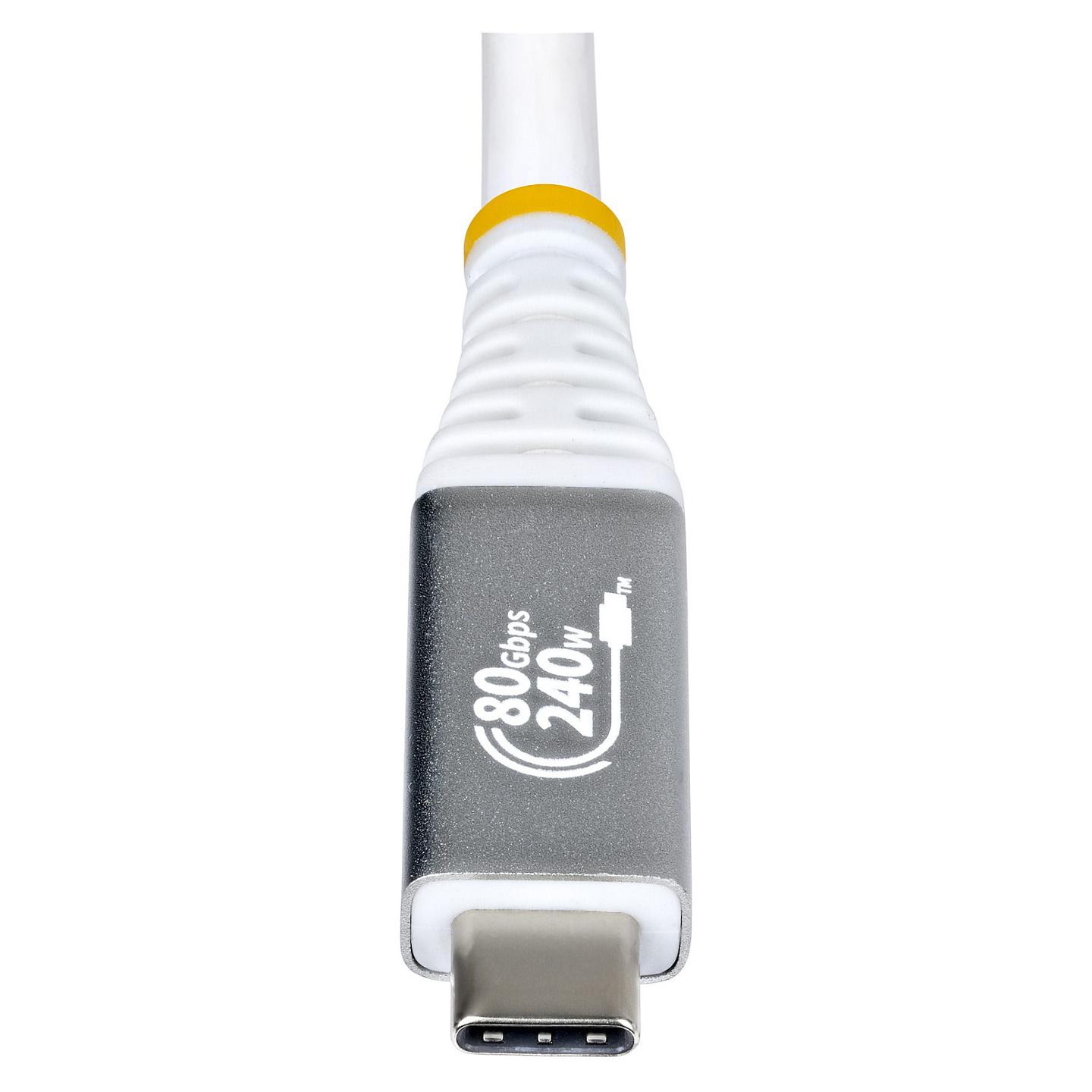 Kabllo USB StarTech.com CC150CM80GUSB4CABLEW / USB-C në USB-C / USB4 / 80 Gbit/s / 240W / 1.5m - Bardhë - 4