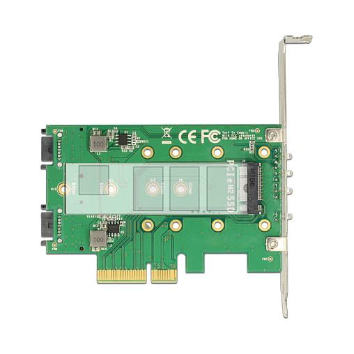 Kartë Zgjerimi PCI Express Delock 89518 / PCIe 3.0 x4 / 2x M.2 Key B SATA + 1x M.2 Key M NVMe / Low Profile - 4