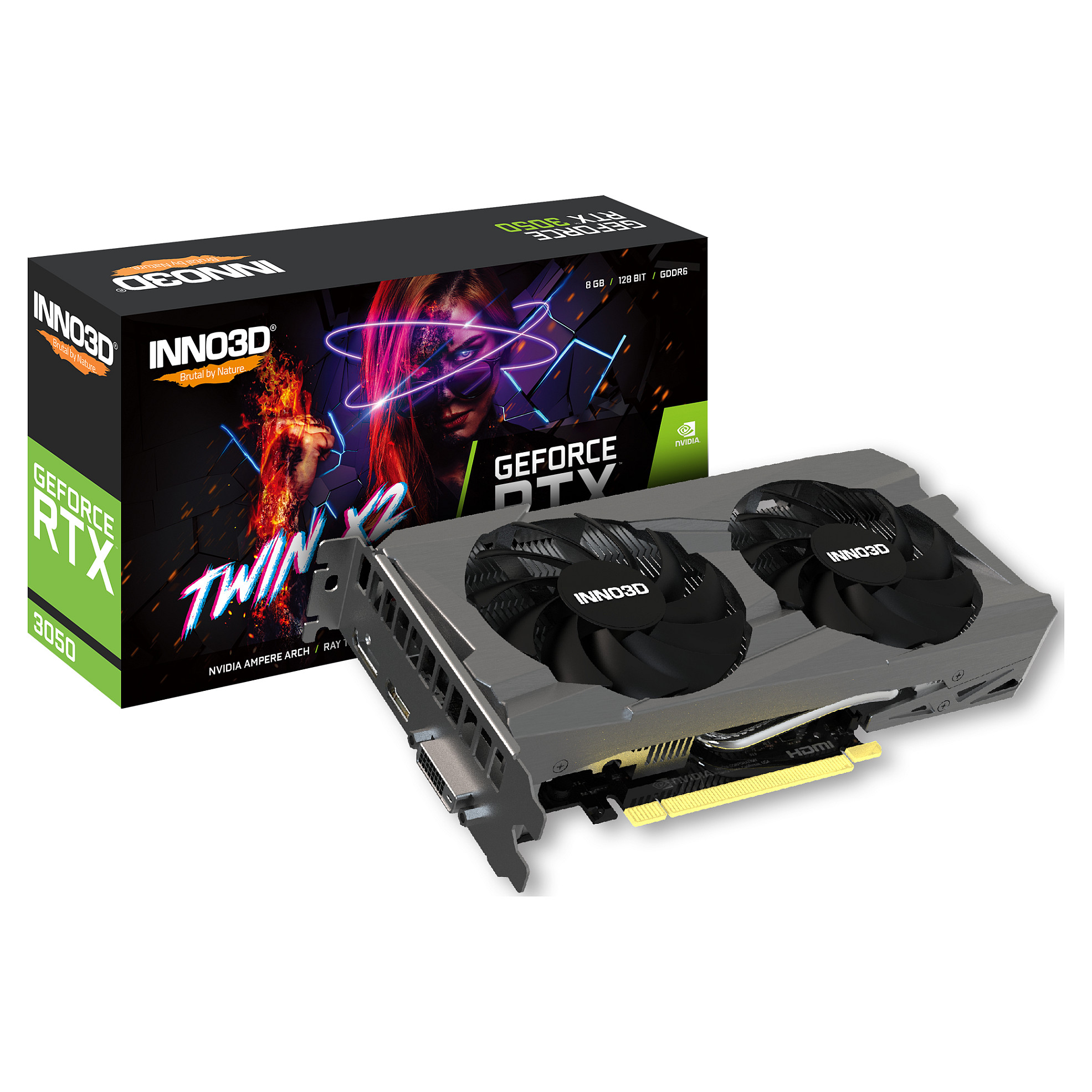 Kartelë Grafike NVIDIA GeForce RTX 3050 / 8GB GDDR6 / 128-bit / INNO3D TWIN X2 - 3