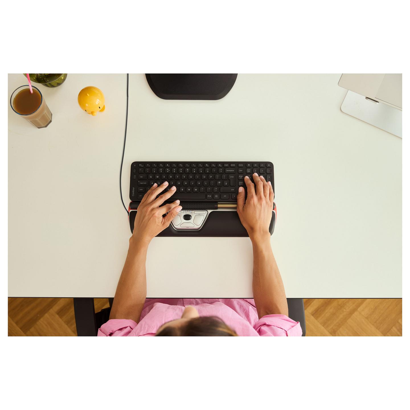 Maus me Kabllo Ergonomik Contour RollerMouse Red, USB-C, 2800 DPI, 7 Butona, Rollerbar - Zezë/Argjend - 3