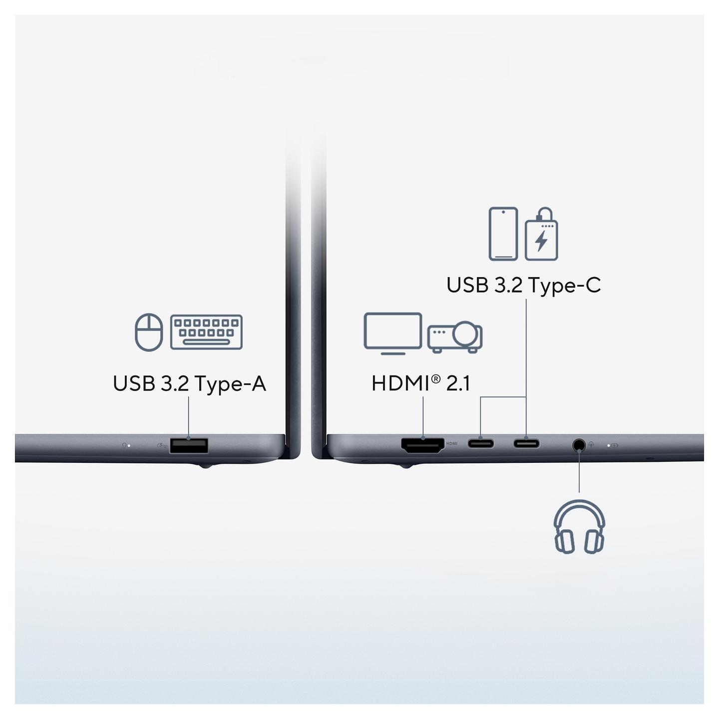 Laptop ASUS Zenbook 14 UX3480QA-SF003W, Snapdragon X X1-26-100, 16GB LPDDR5X, 512GB, 14" WUXGA OLED 60Hz, Qualcomm Adreno - Blu - 5