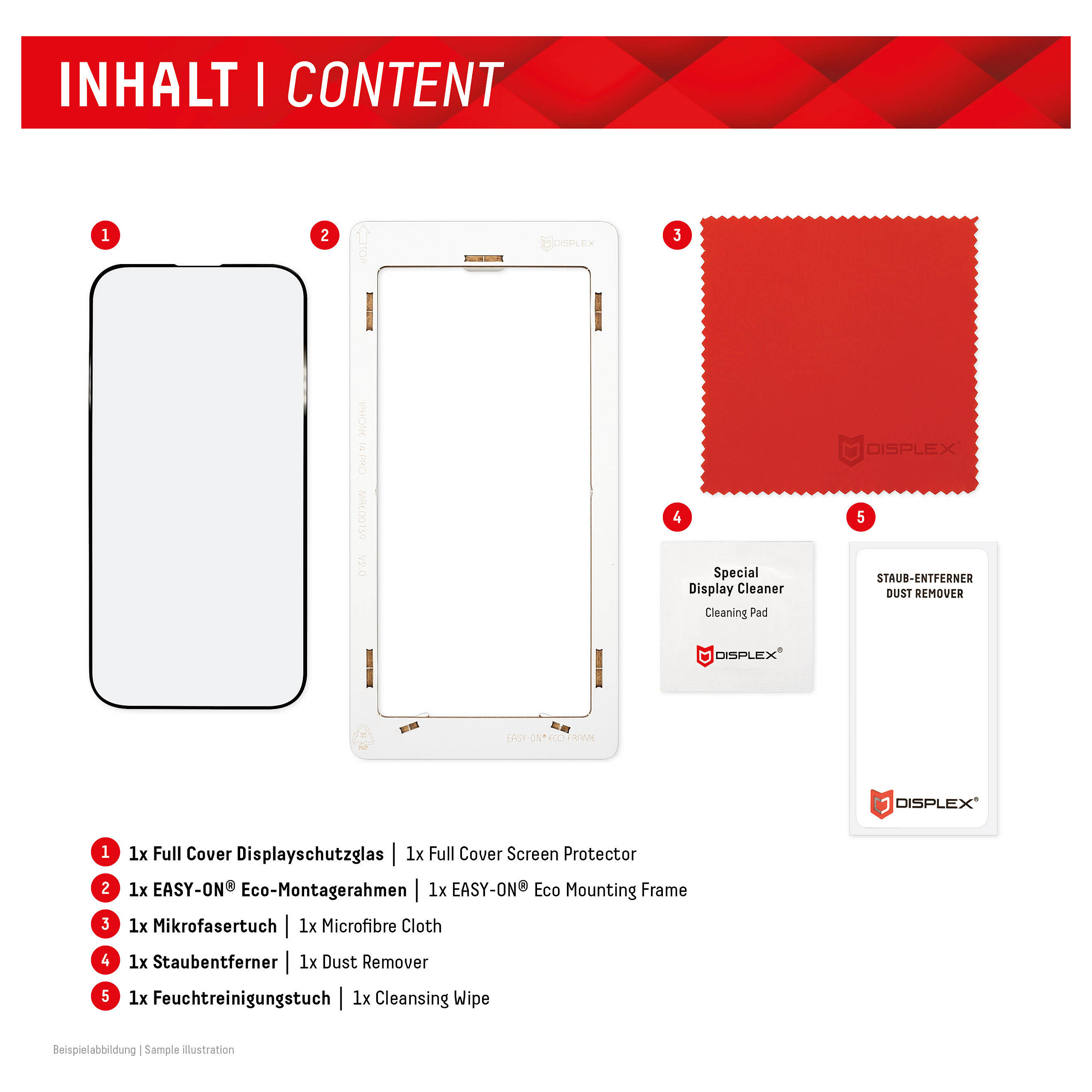 Mbrojtëse për ekran Displex 01842 / iPhone 15 / iPhone 15 Pro / Xham i Temperuar 10H – Transparente - 10