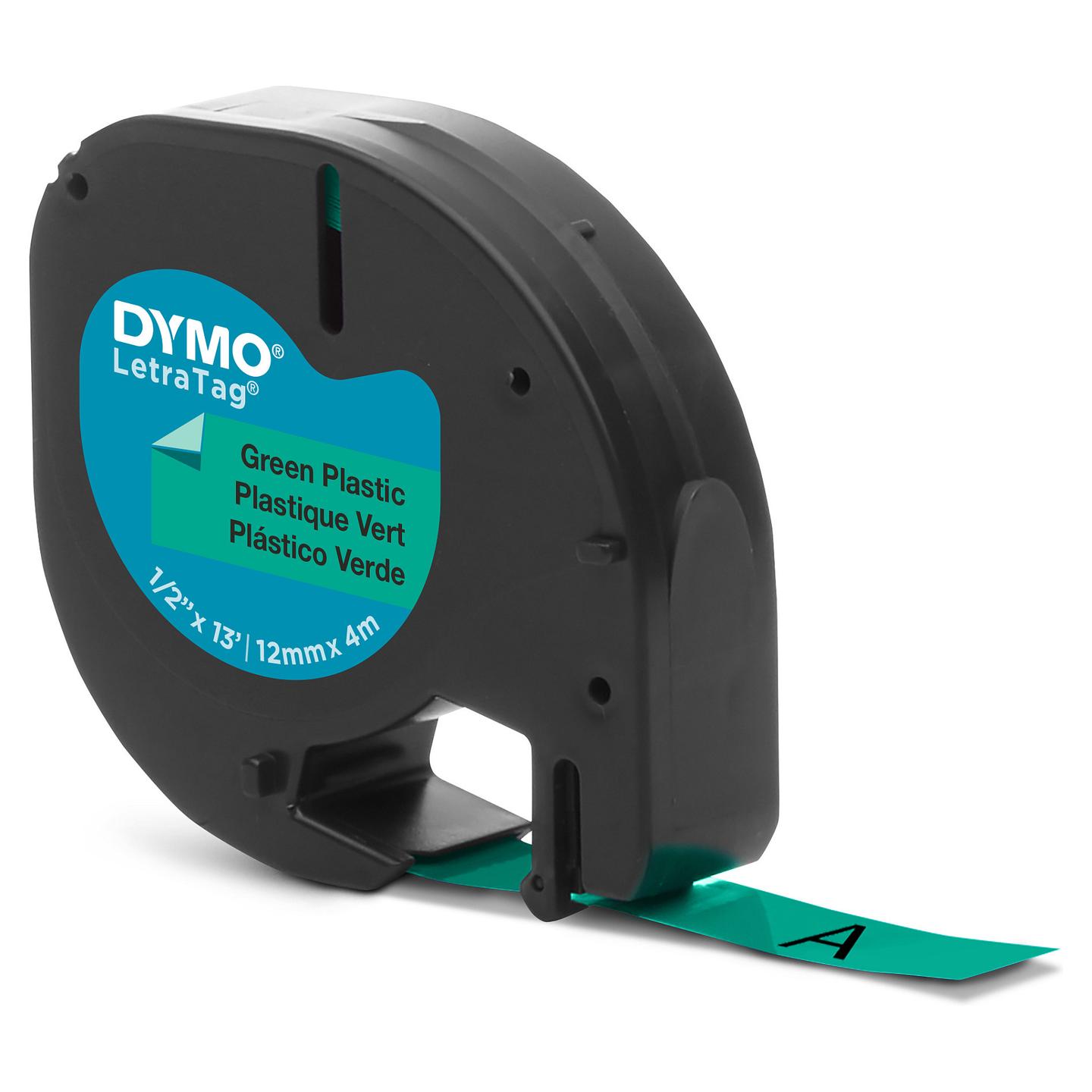 Shirit për Printer DYMO LetraTag S0721640 / 12 mm × 4 m - Zezë mbi Gjelbër - 6