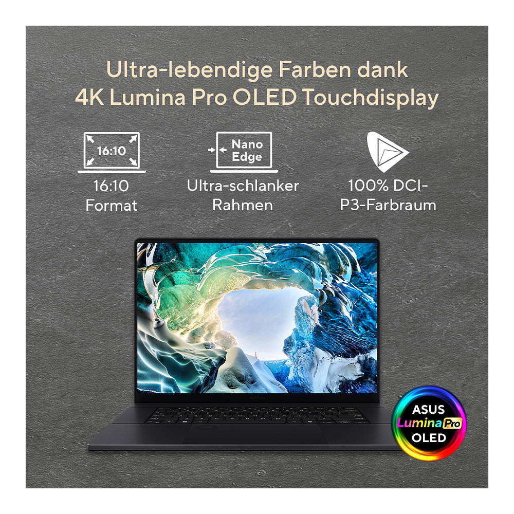 Laptop ASUS ProArt P16 H7606WW-SE028X Copilot+ / Ryzen AI 9 HX 370 / 32GB LPDDR5x / 2TB / 16" WQUXGA 3.8K OLED Touch 120Hz / RTX 5080 16GB - Zezë - 8