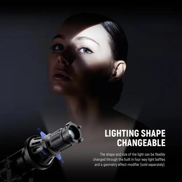 Aksesor për Ndriçim Neewer LS-39, Spotlight Snoot, Lentë Optike 20°, Bowens Mount, 16 Gobo, 5 Filtra Ngjyrash - Zezë - 2