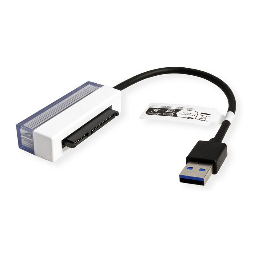 Adapter VALUE 12.99.1062, USB 3.2 Gen 1, USB-A Mashkull në SATA Femër, 6Gbps, 0,15m - Zezë - 3