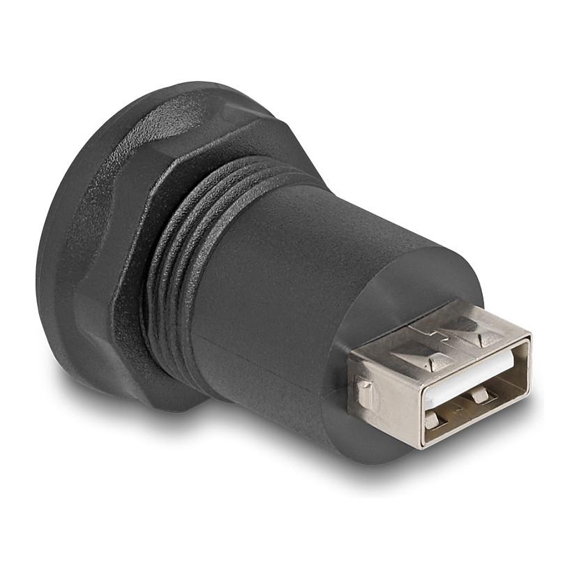 Adapter USB DeLOCK 66742 / USB Mini-B femër në USB-A Mashkull / USB 2.0 / 480 Mbps / Montim në panel - Zezë - 2