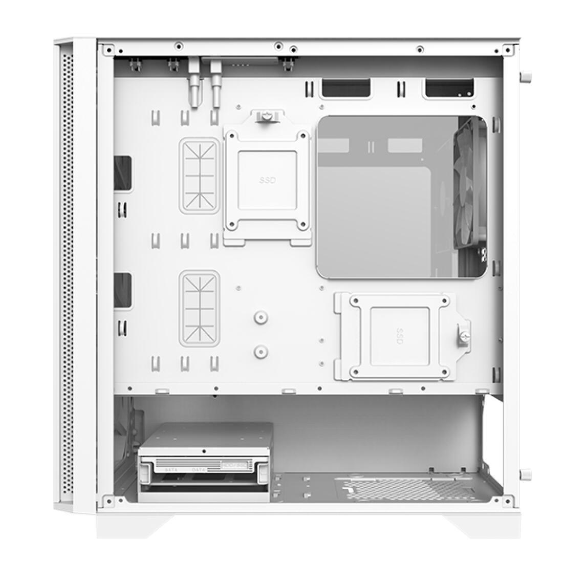 Kasë PC Montech AIR 100 LITE / Mini Tower / Micro-ATX / 2x 120mm Fan / Tempered Glass – Bardhë - 2