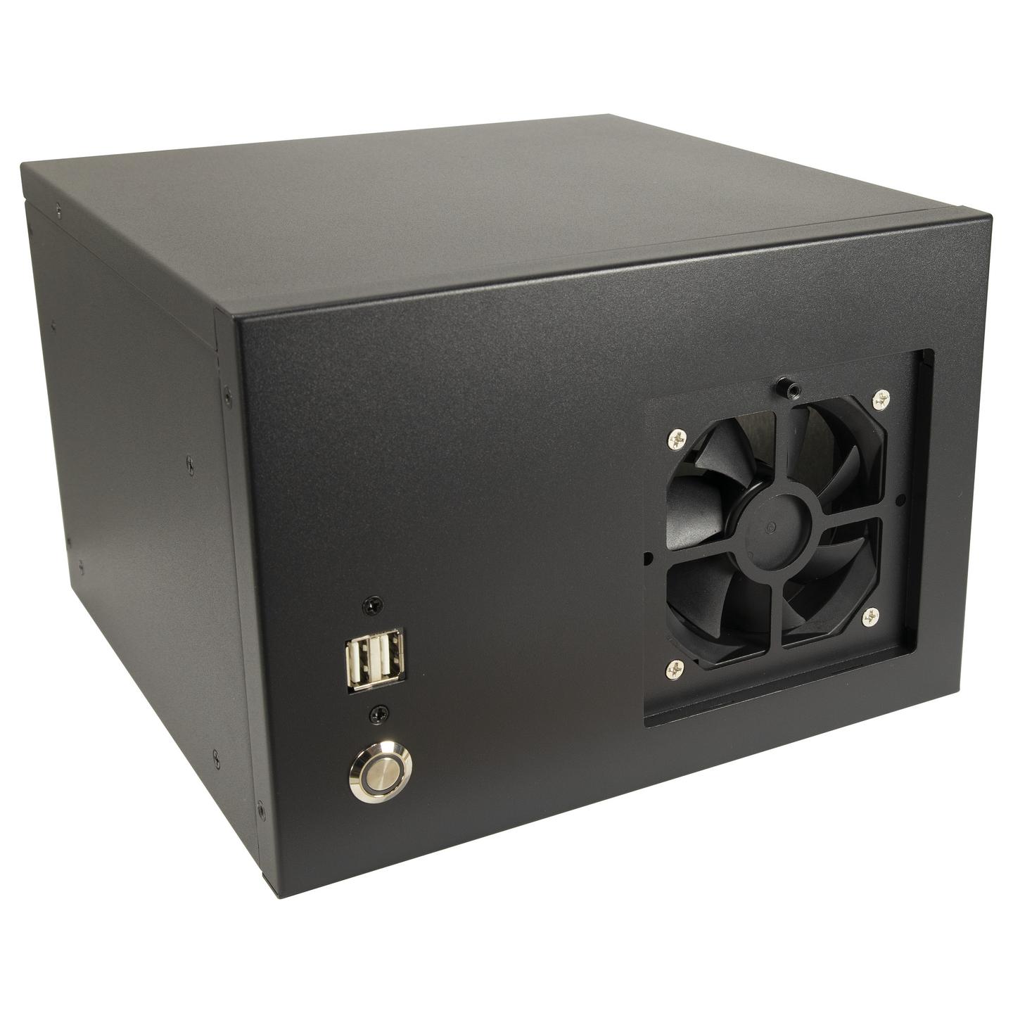 Kasë Inter-Tech IPC S31B, Mini-ITX, Mini-Tower, 1x 80mm Fan, 2x USB 2.0 - Zezë - 4