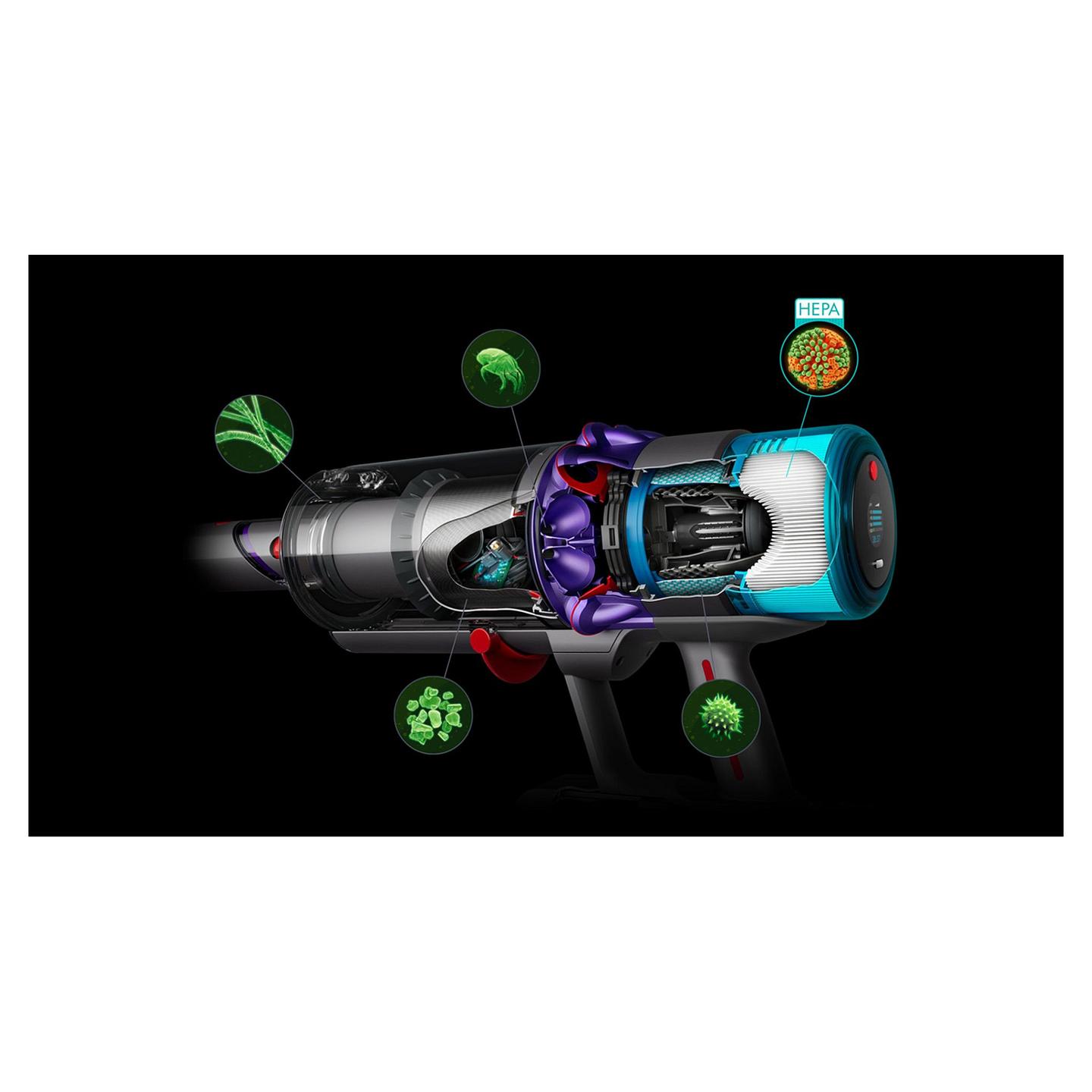 Fshesë me Vakum Dyson Gen5detect / 262AW / 135.000rpm / HEPA / 0.77L / 70min / LCD / Root Cyclone / Click-in Battery – Gri/Vjollcë/Blu - 9