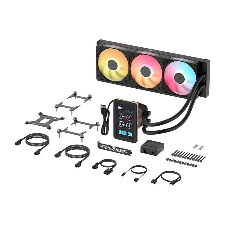 Ftohës për Procesor CORSAIR iCUE LINK TITAN II 360 RX LCD, AIO, 360mm, 3x120mm RGB - Zezë - 3