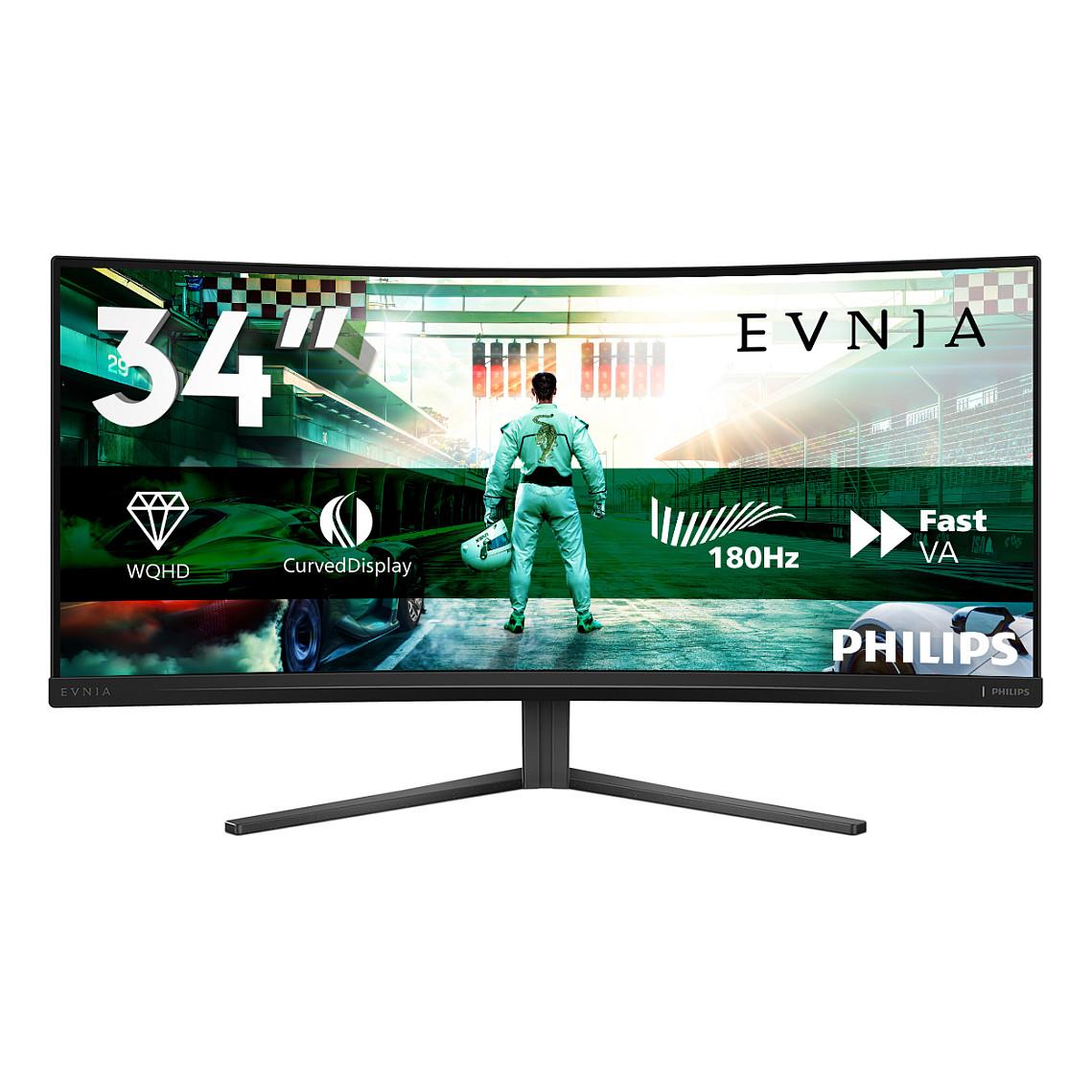 Monitor Gaming Philips Evnia 34M2C3500L / 34" / UltraWide QHD Fast VA / 180Hz / 1ms / HDMI+DisplayPort - Zezë - 2