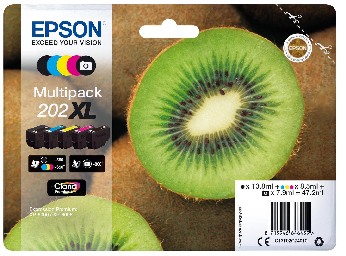 INK Epson 202XL / C13T02G74010 / XL / 3.300 faqe – Shumëngjyrëshe