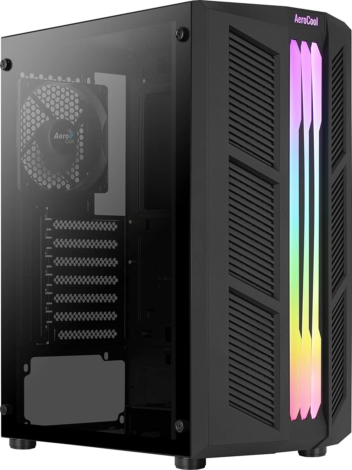 Kasë PC Aerocool Prime-G / Midi Tower / ATX / 1x 120mm ARGB Fan / Tempered Glass - Zezë - 2