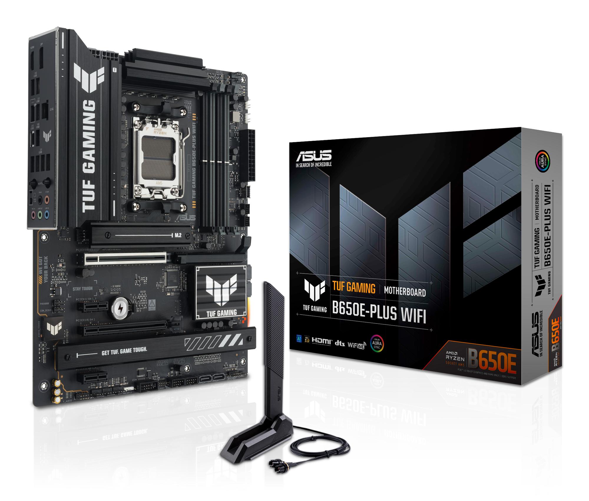 ASUS TUF GAMING B650E-PLUS WIFI – AMD B650, AM5, DDR5, Wi-Fi 6E, 2.5GbE, ATX - 6