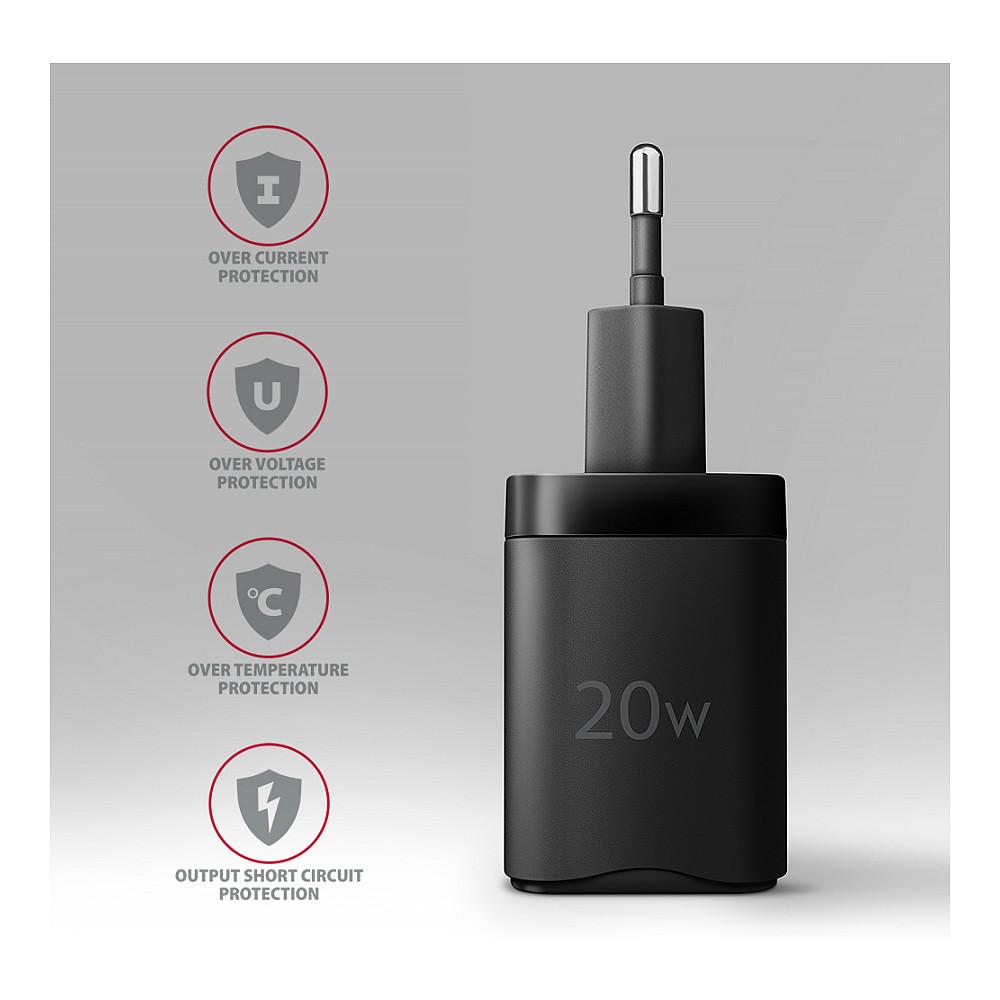 Karikues Axagon ACU-PQ20, 20W, USB-A, USB-C, Power Delivery, Quick Charge – Zezë - 5