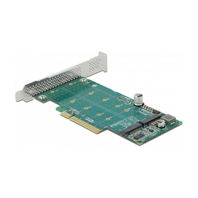 Kartë Zgjerimi PCI Express Delock 89045 / PCIe 4.0 x8 / 2x M.2 Key M / NVMe / Bifurcation / Low Profile