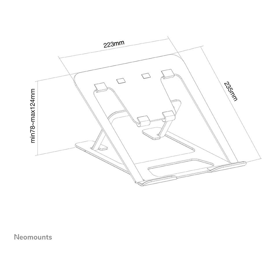 Mbajtës për Laptop Neomounts NSLS085GREY, 10"-17", i Palosshëm, 6 Pozicione, deri 5kg, Aluminium - Hiri - 9