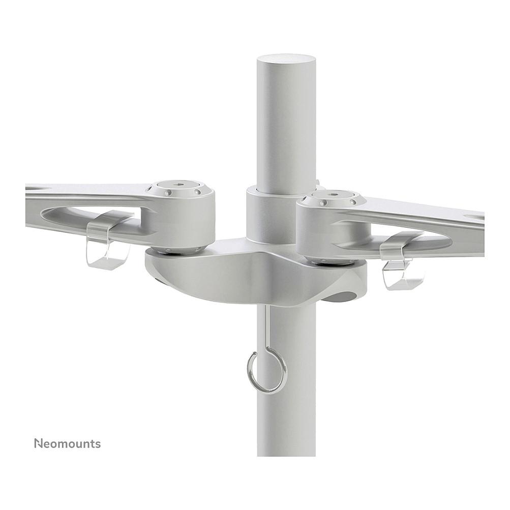 Mbajtëse për Monitor Neomounts / 2 Monitorë / 14"-27" / 6kg për Monitor / VESA 75x75-100x100 / Full Motion / Tavolinë - Argjend - 4