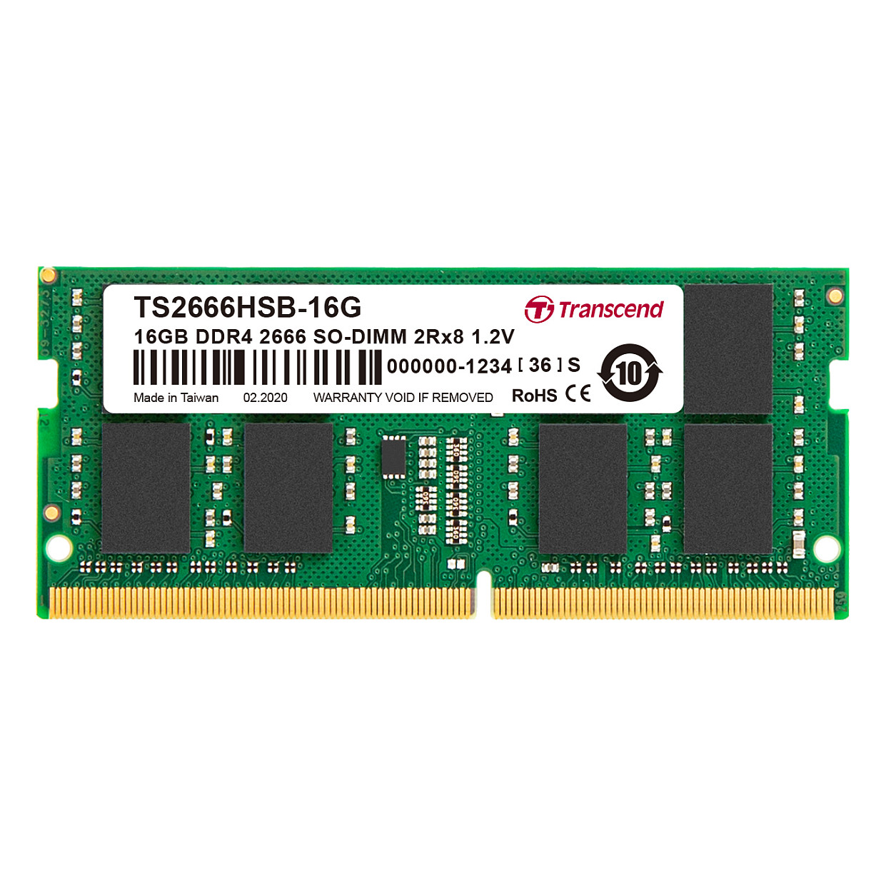 RAM Memorie DDR4 Transcend TSModul 16GB /2666MHz CL19 SO-DIMM / TS2666HSB / 16G - 2