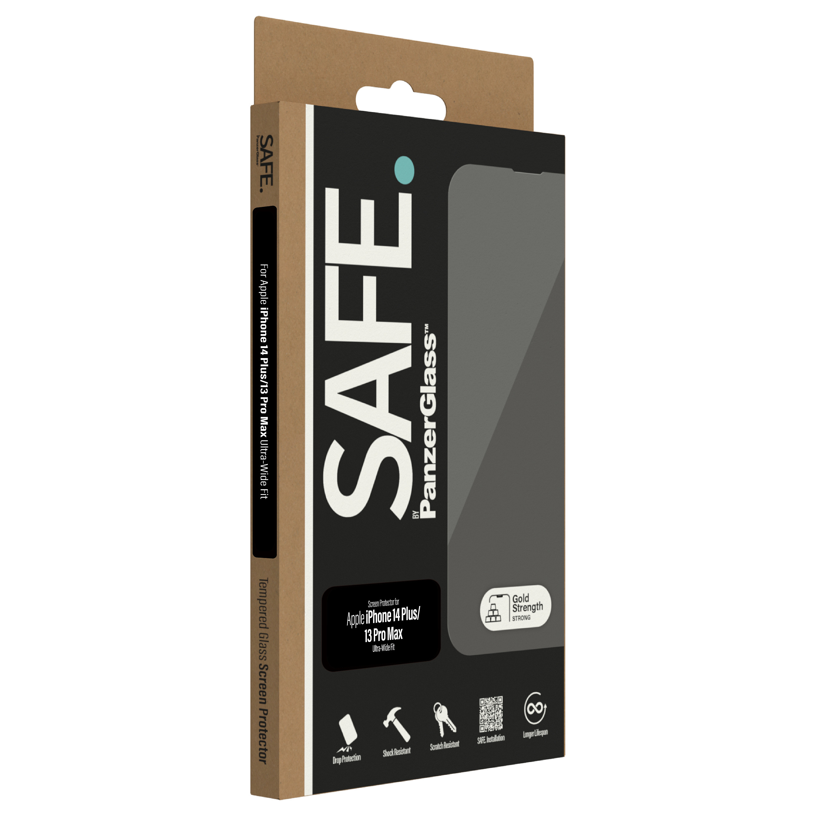 Mbrojtës Ekrani PanzerGlass SAFE. iPhone 14 Plus / iPhone 13 Pro Max / Ultra-Wide Fit / Tempered Glass - Transparent - 5