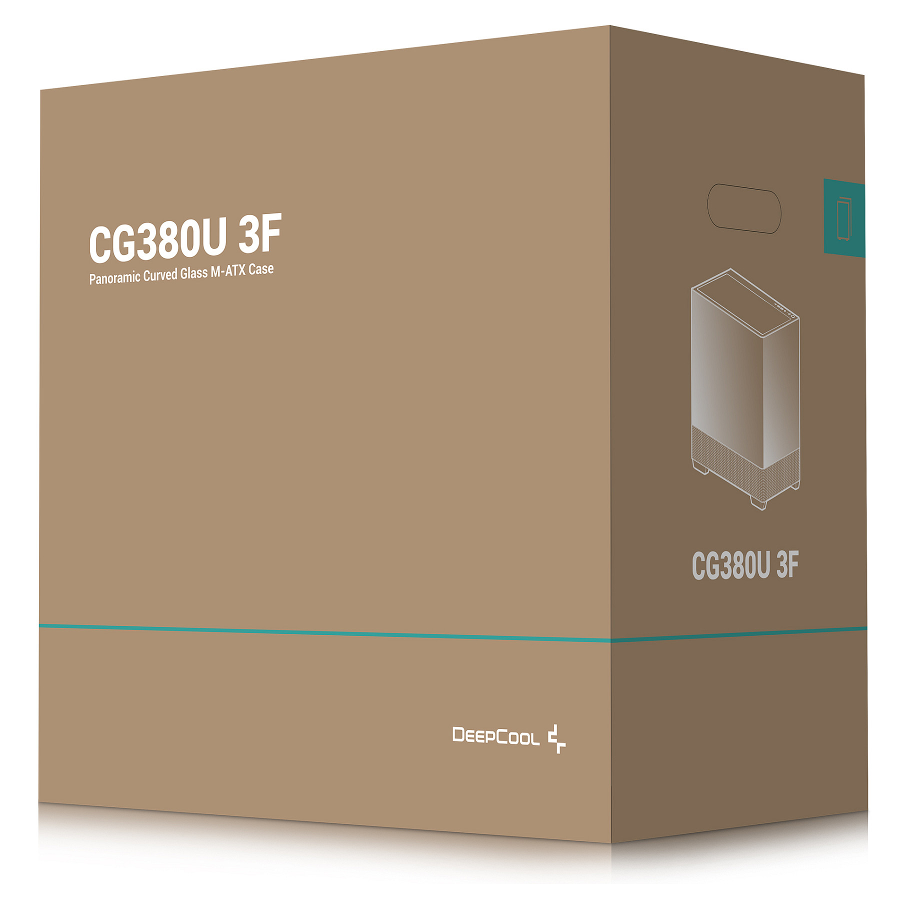 Kasë PC DeepCool CG380U 3F / Mini Tower / Micro-ATX + Mini-ITX / 2x 120mm + 1x 120mm ARGB Fan / Tempered Glass - Zezë - 9