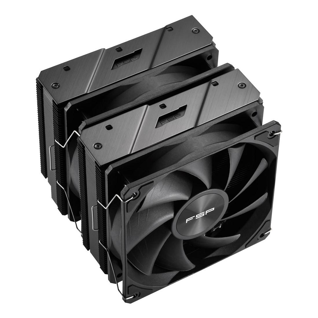 Ftohës për Procesor FSP MP7-B / 2x120mm / 6 Heat Pipes / 800-1800 RPM / FDB / 153mm - Zezë - 6
