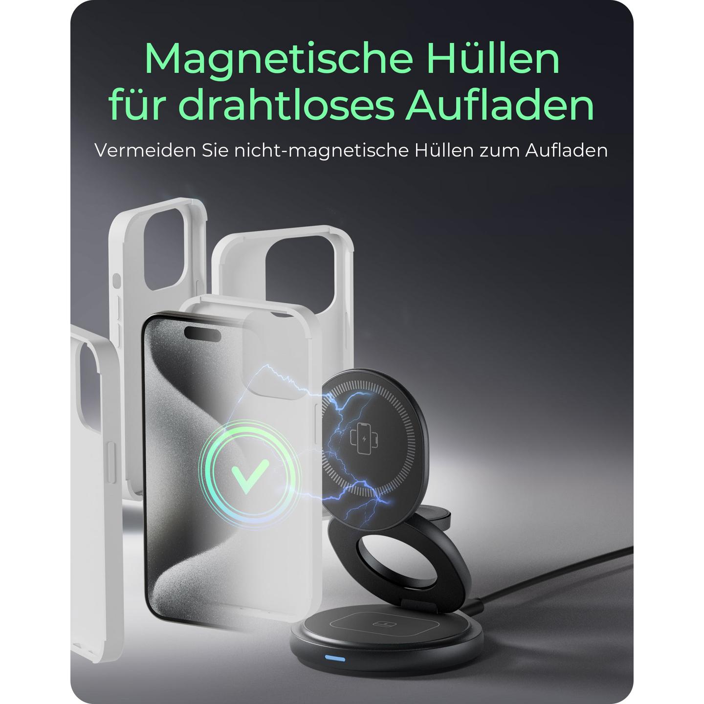 Karikues Pa Kabllo ICY BOX IB-SH101-CH / 3 në 1 / 15W / USB-C - Hiri - 7